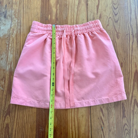 J.Crew Coral Pink Cotton Ramie Drawstring Mini Skirt with Pockets Size 0 - Picture 2 of 6